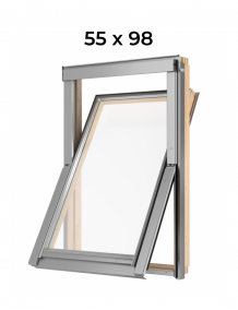 Мансардное окно, однокамерный стеклопакет, тонкая рама-9см RoofLITE+ SLIM PINE 55*98