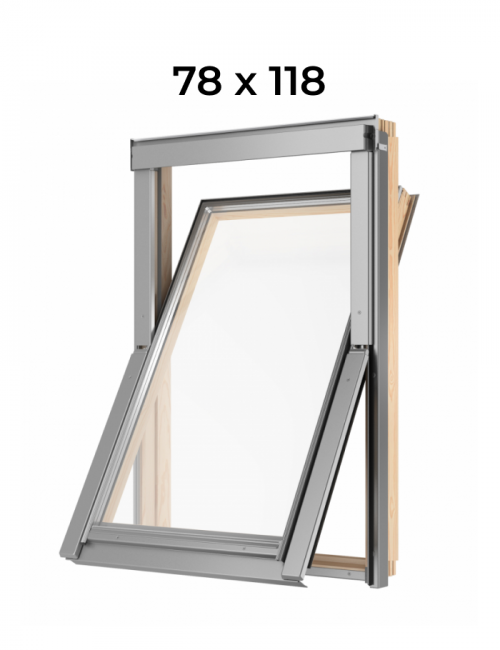 Мансардное окно, двухкамерный стеклопакет RoofLITE+ TRIO PINE 78*118